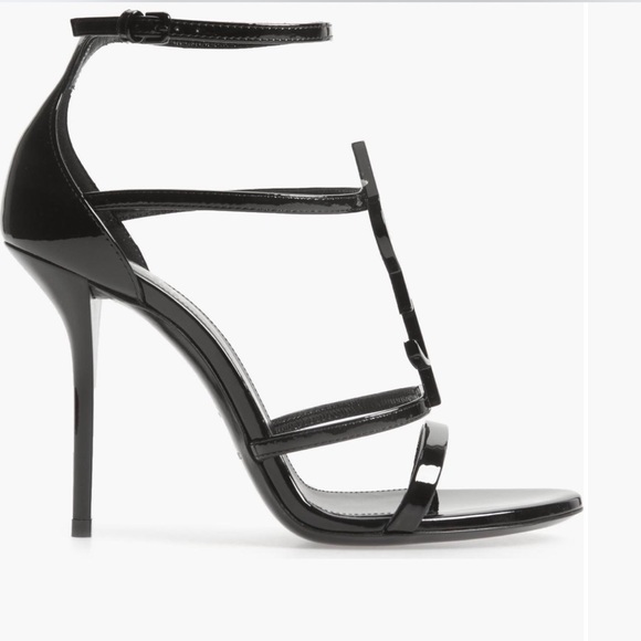 Saint Laurent Black Strappy Heels - Picture 6 of 8